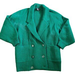 IB Diffusion S Cardigan Sweater Knit Wool Mohair Vintage Double Breasted Oversiz